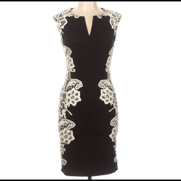 LONDON DRESS COMPANY Dresses & Skirts - LONDON DRESS COMPANY Black Crochet Detail Size 4